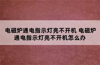 电磁炉通电指示灯亮不开机 电磁炉通电指示灯亮不开机怎么办